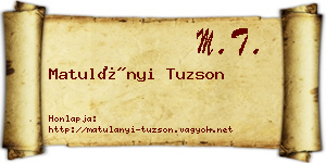 Matulányi Tuzson névjegykártya